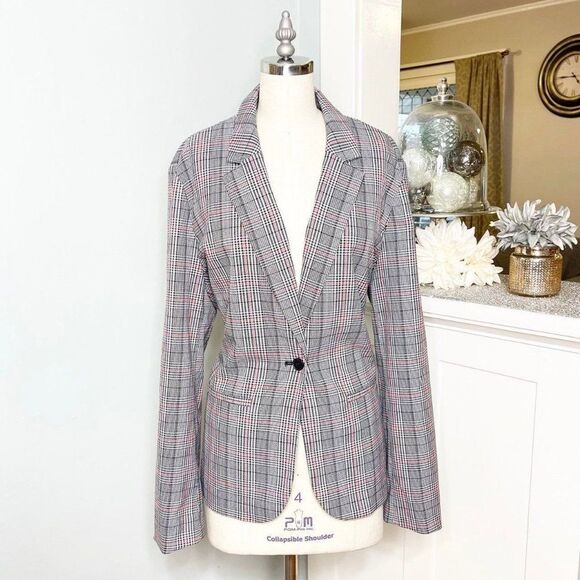 Gap Black Plaid Academy Blazer Jacket Gray 16 XL - Picture 3 of 10